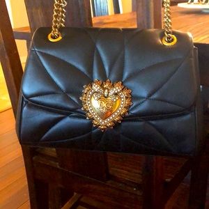 Dolce & Gabbana devotion black leather handbag